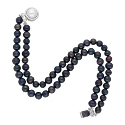 Sri Jagdamba Pearls Black & Pearl White Alloy Classic Bracelet image 4