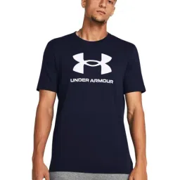 Under Armour Blue Cotton Regular Fit Logo Printed Sports T-Shirt-picture-12