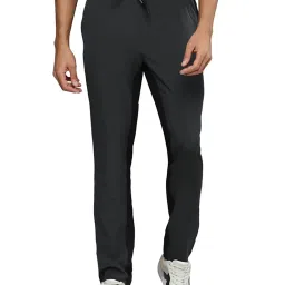 Allen Cooper Dark Grey & Black Regular Fit Trackpants image 1