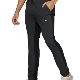Allen Cooper Dark Grey & Black Regular Fit Trackpants image 3