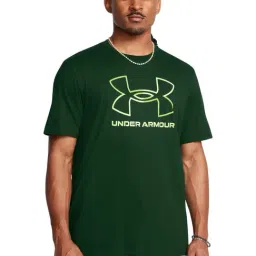 Under Armour Green Cotton Regular Fit Logo Printed Sports T-Shirt-picture-34