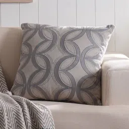 Maspar Harlequin Curves Neutral Cotton Embroidery Cushion Cover-picture-32