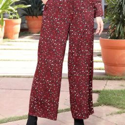 Sera Maroon Printed Trousers-picture-33