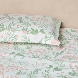 Westside Home Multicolour Foliage Pattern Queen Bed Sheet Set-picture-18