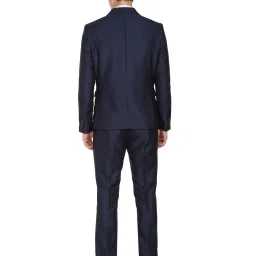 Arrow Dark Blue Regular Fit Self Pattern Three Piece Suit image 2