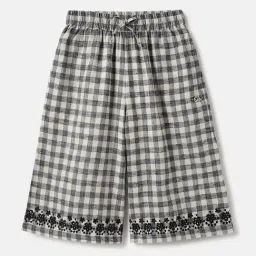 ELLE Girls Beige Polyester Checks Trousers-image-45