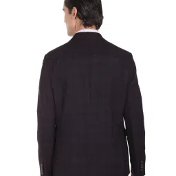 Arrow Brown & Navy Regular Fit Checks Blazer image 2