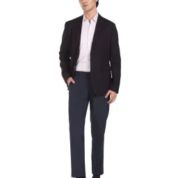 Arrow Brown & Navy Regular Fit Checks Blazer image 5