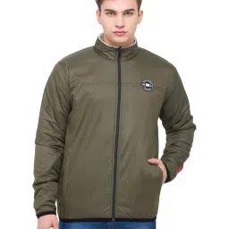 Being Human Olive & White Regular Fit Reversible Jacket image 1