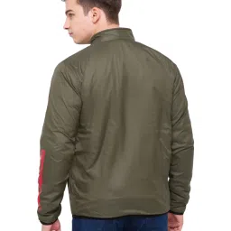 Being Human Olive & White Regular Fit Reversible Jacket image 2