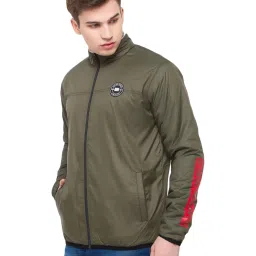 Being Human Olive & White Regular Fit Reversible Jacket image 3