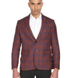 Arrow Rust Regular Fit Checks Blazer image 1