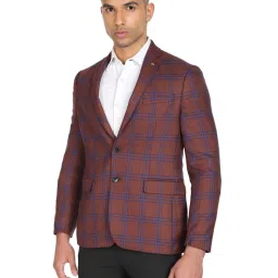 Arrow Rust Regular Fit Checks Blazer image 3
