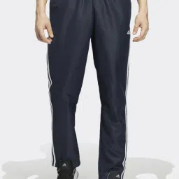 Adidas Blue Regular Fit Striped Sports Trackpants image 1