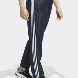 Adidas Blue Regular Fit Striped Sports Trackpants image 4