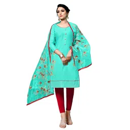 HERE&NOW Floral Embroidered Unstitched Dress Material-picture-22