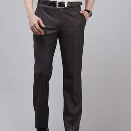 Park Avenue Men Checked Formal Trousers-picture-30