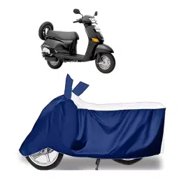 Auto Pearl Two Wheeler Cover for Honda Eterno - White, Blue-picture-18