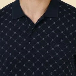 Allen Solly Geometric Printed Polo Collar Pocket Cotton T-shirt image 3