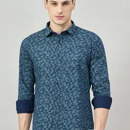 Duke Men Slim Fit Floral Printed Spread Collar Cotton Casual Shirt-picture-33