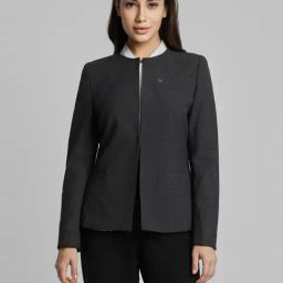 Allen Solly Grey Regular Fit Formal Blazer-picture-16