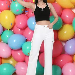 DressBerry Women White Solid Straight Fit High-Rise Stretchable Jeans-image-16
