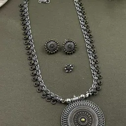 NAMAN ARTS Silver Plated Oxidised Jewellery Set image 1