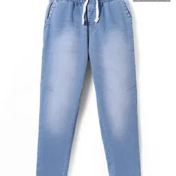 Pine Kids Denim Woven Full Length Washed Jeans - Light Blue-picture-34