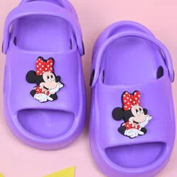 Yellow Bee Disney Mickey Mouse & Friends Featuring Minnie Mouse Character Applique Detailed With Back Sling Clogs - Purple-picture-33