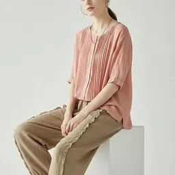 SIDDHO HUM Women Mid-Rise Loose-Fit Cotton Trouser image 5