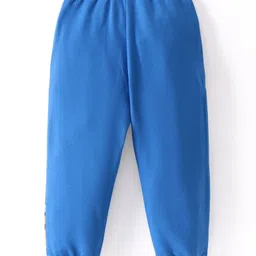 Babyhug  French Terry Knit Full Length  Lounge   Pant with Tiger & Giraffe Print - Blue image 2