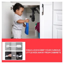 Safe-O-Kid Adjustable Medium Multi-Purpose Child Safety Lock White, Pack of 8 image 2