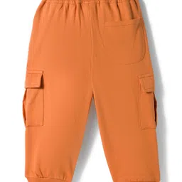 Babyhug Terry Knit Full Length Lounge Pant With Text Print - Orange image 2