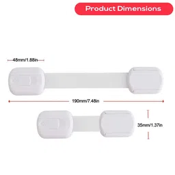 Safe-O-Kid Adjustable Medium Multi-Purpose Child Safety Lock White, Pack of 8 image 3