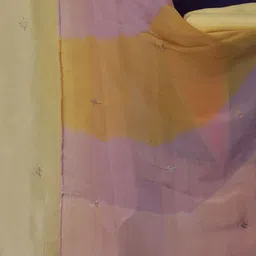 ZARI Floral Embroidered Sequinned Pure Silk Unstitched Dress Material image 3