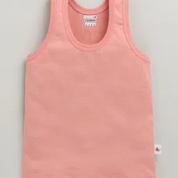 BUMZEE Cotton Pack Of 3 Sleeveless Solid Vests - Yellow Coral & Blue image 5