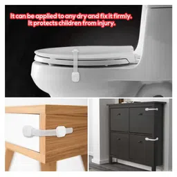 Safe-O-Kid Adjustable Medium Multi-Purpose Child Safety Lock White, Pack of 8 image 4