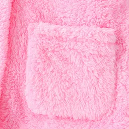 Mark & Mia Full Sleeves Solid Fur Winter Jacket With Pockets - Pink image 4