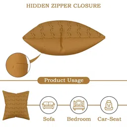 Myntra Elegant Homes Coffee Brown Set of 5 Square Cushion Covers image 3