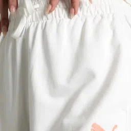 Puma White Cotton Mid Rise Shorts image 5