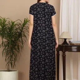 Sweet Dreams Navy Cotton Printed Nighty image 2