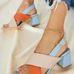 Shoetopia Women's Blue Back Strap Sandals-image-16