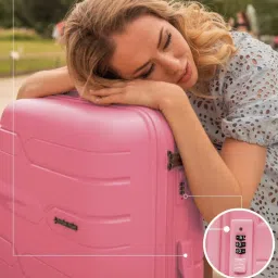 Nasher Miles Paris Hard-sided Polypropylene Check-In  Pink 24 inch |65cm Trolley bag image 5