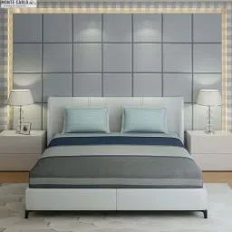 Monte Carlo Ramona Grey & Blue Cotton 210 TC Queen Bedsheet with 2 Pillow Covers image 2