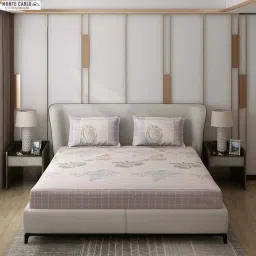 Monte Carlo Essence Beige & Grey Polyester 130 TC King Bedsheet with 2 Pillow Covers image 2