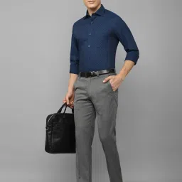 Louis Philippe Permapress Navy Regular Fit Printed Cotton Shirt image 5