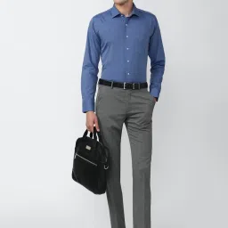 Van Heusen Blue Slim Fit Cotton Shirt image 5