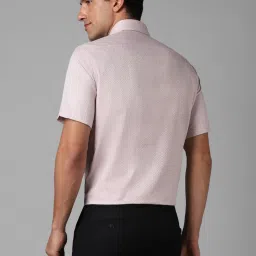 Louis Philippe Light Purple Cotton Regular Fit Printed Shirt image 2