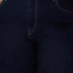 High Star Dark Blue Cotton Straight Fit Mid Rise Jeans image 5