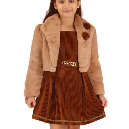 Cutecumber Girls Brown Dress With Shrug image 2